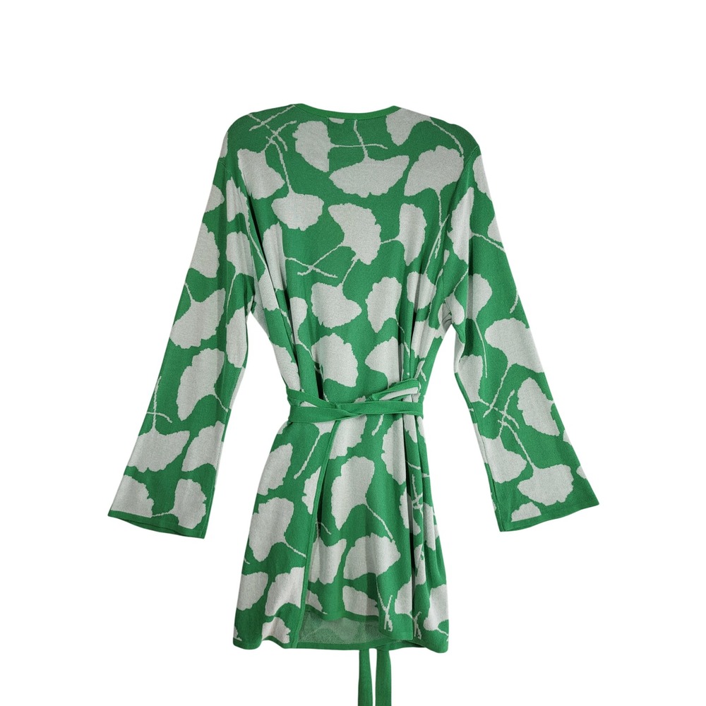 DVF x Target Green Floral Wrap Cardigan Top 1X Plus Tie Waist V Neck NWT - Picture 5 of 12